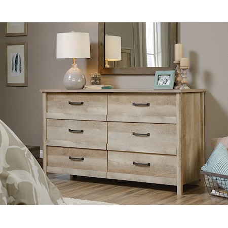 Farmhouse 6-Drawer Dresser with Easy-Glide Drawers
