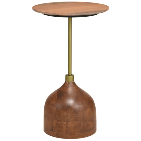 Colima Wood Top Accent Side Table Peach