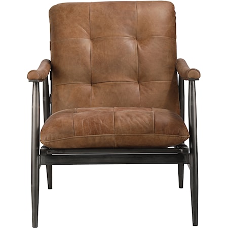 Shubert Accent Chair Open Road Brown Leather