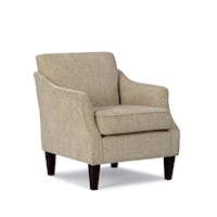 Transitional Stationary Club Chair with Espresso Finish