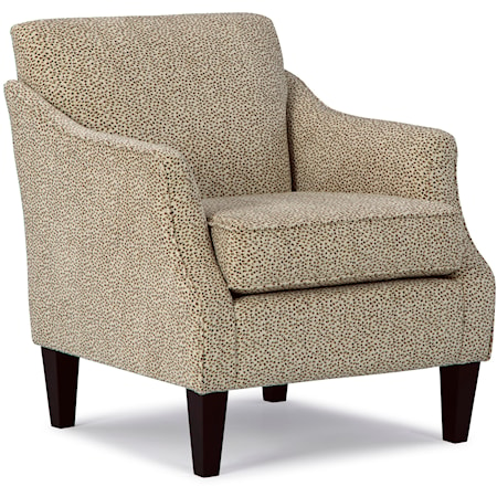 Transitional Stationary Club Chair with Espresso Finish