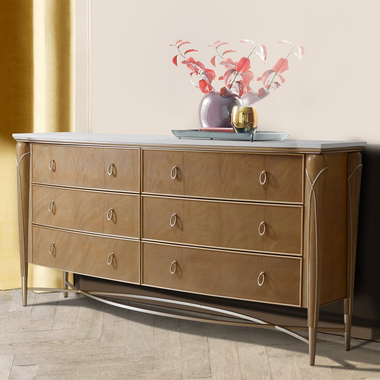 Michael Amini Villa Cherie Villa Cherie Dresser - Caramel