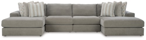 Contemporary 4-Piece Double Chaise Sectional