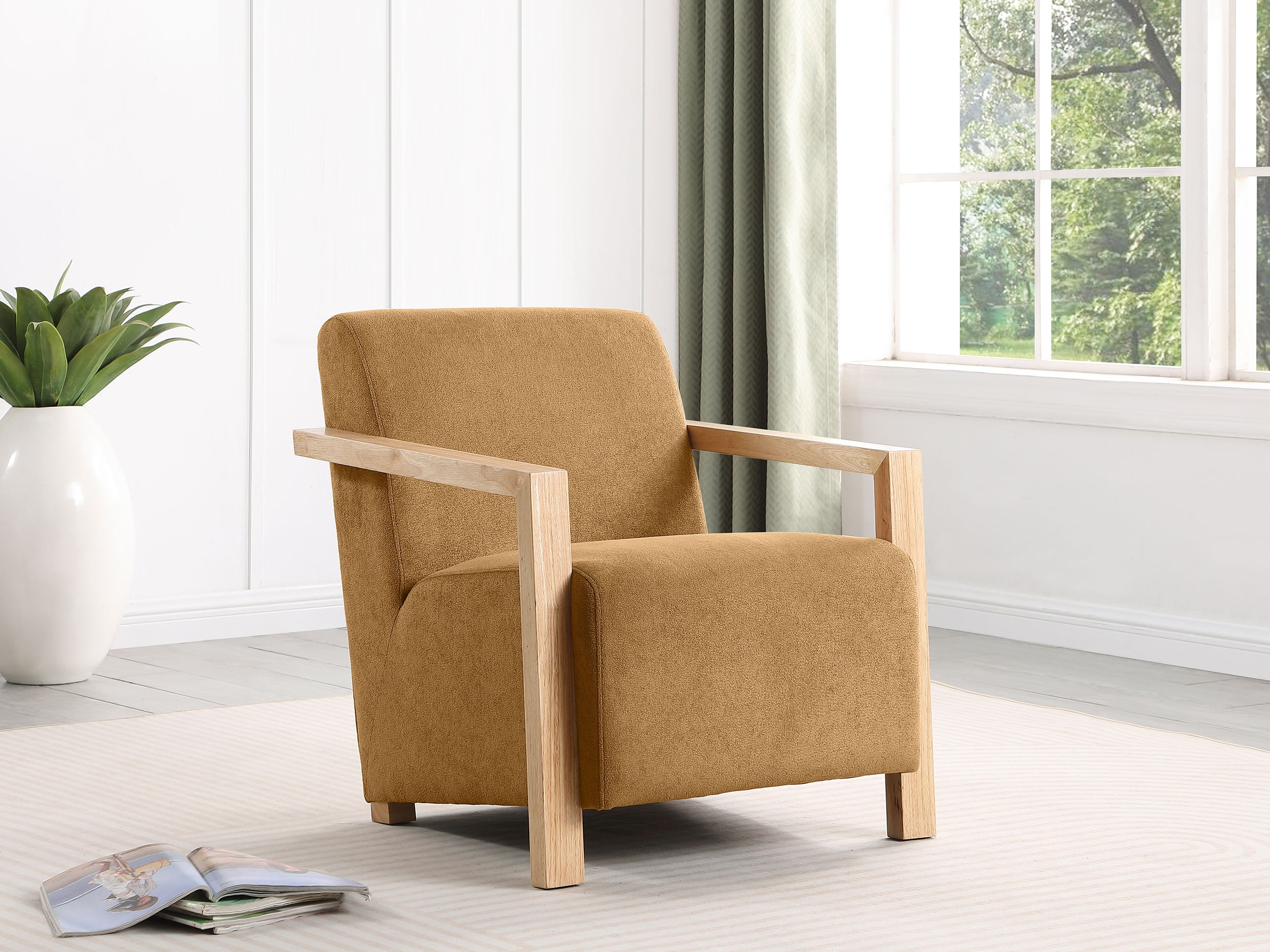 Diego Accent Arm Chair w/ Wood Arms