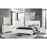 Glam Queen Bedroom Set with LED Lighting