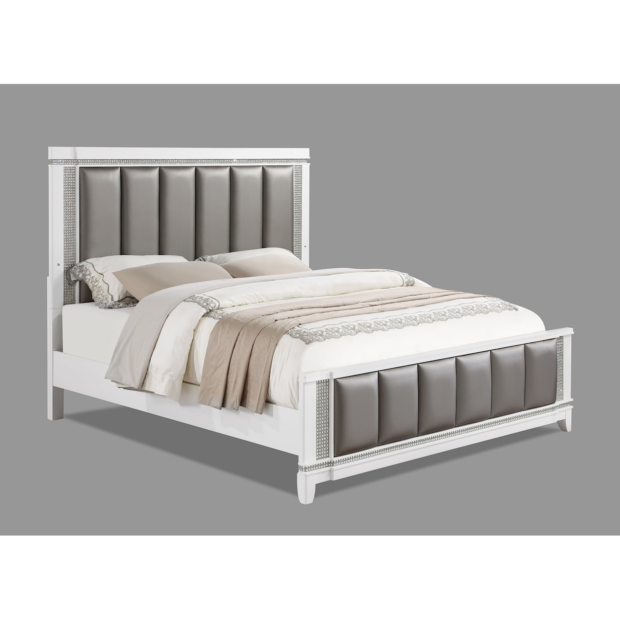 Crown Mark Ariane Upholstered Queen Panel Bed