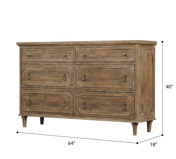 Emerald Interlude 6-Drawer Dresser with Sandstone Finish