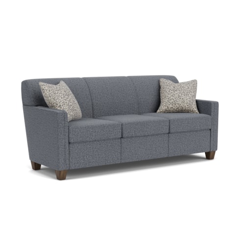 Contemporary Sofa with Track Arms and Accent Pillows