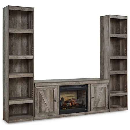 Entertainment Center with Piers & Fireplace