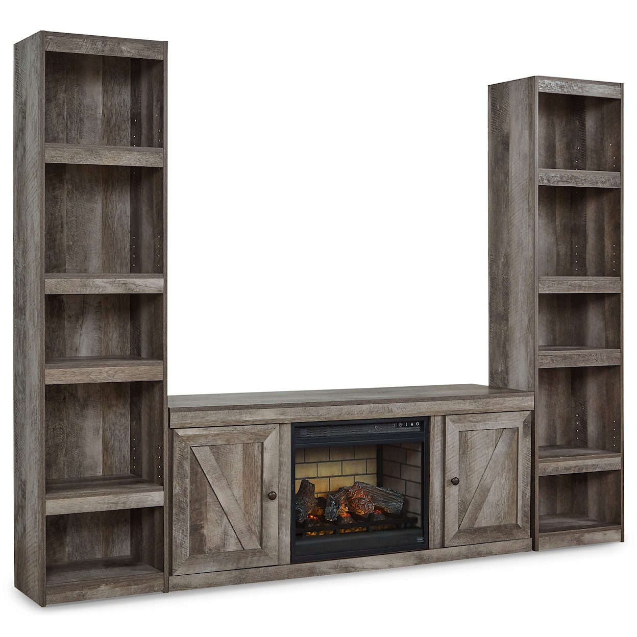Ashley Signature Design Wynnlow Entertainment Center with Piers & Fireplace