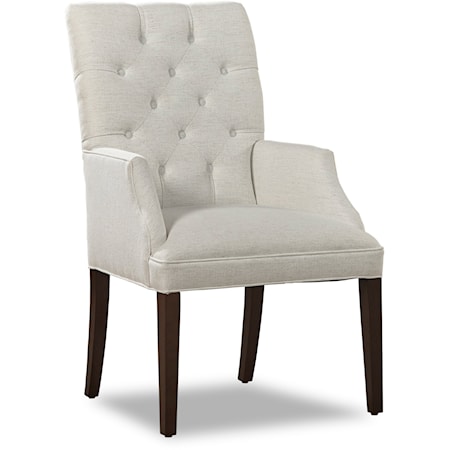 Tufted Host Chair with Scoop Arms