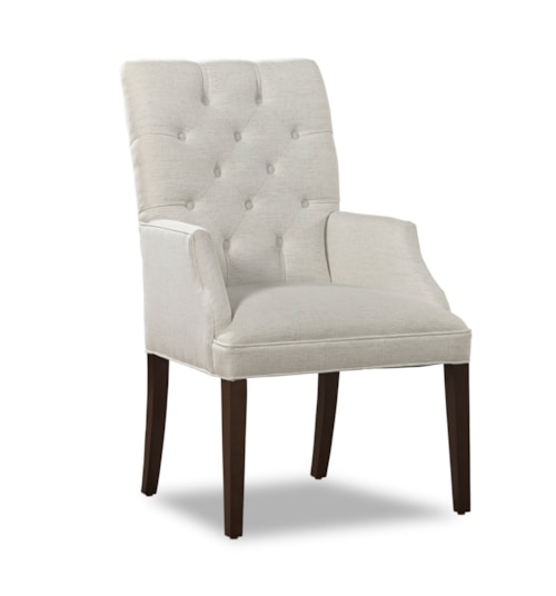Transitional Tufted Host Chair with Scoop Arms