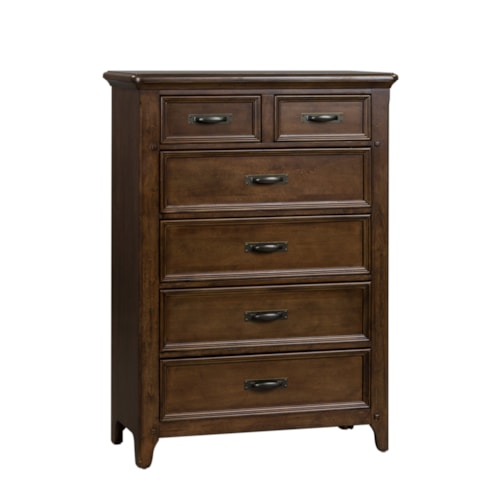 Traditional 6-Drawer Chest with Felt-Lined Top Drawer
