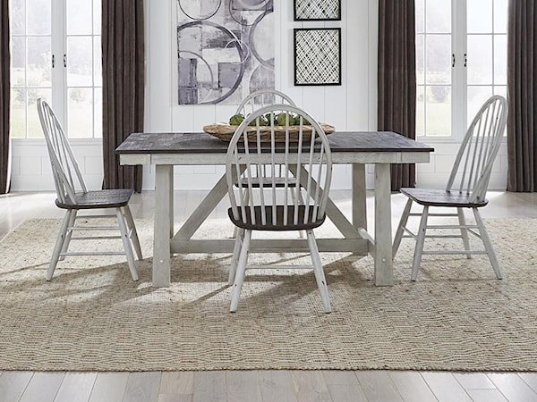 5-Piece Trestle Table Set