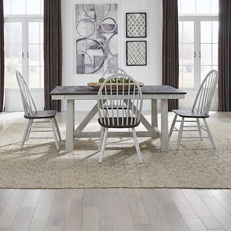 5-Piece Trestle Table Set