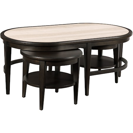 Transitional Oval Nesting Coffee Table