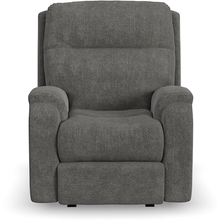 Transitional Power Rocking Recliner with Power Headrest and Lumbar