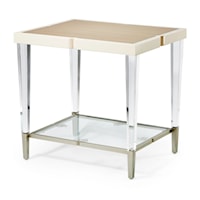 Glam Rectangular End Table with Acrylic Legs
