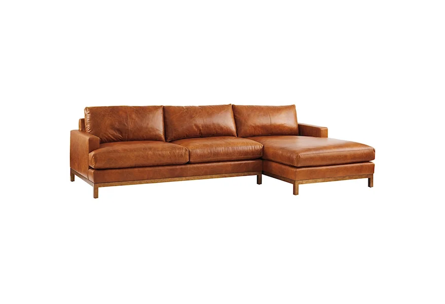 Barclay Butera Upholstery 2-Piece Leather Sectional Sofa w/Brass Base by Barclay Butera at Z & R Furniture