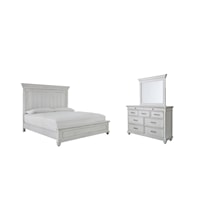 Queen Panel Bed with Dresser and Mirror