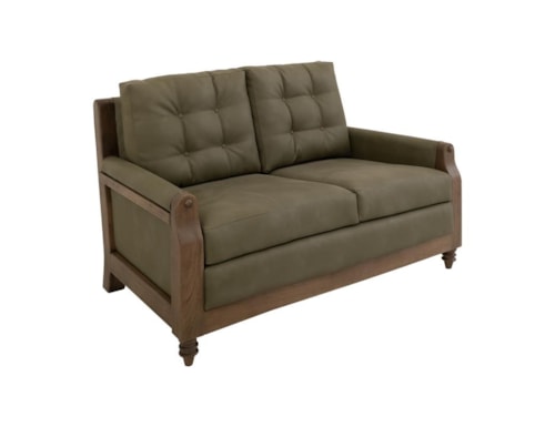 Transitional Loveseat with Tufted Back