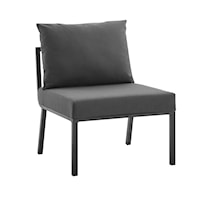 Riverside Coastal Outdoor Patio Aluminum Armless Chair - Gray/Charcoal