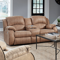 Power Reclining Console Sofa with Power Headrests and Cup-Holders
