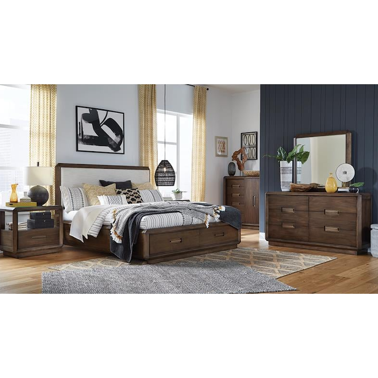Magnussen Home Nouvel Bedroom 5-Piece California King Storage Bedroom Set