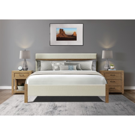 Upholstered King Panel Bed