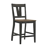 Transitional Counter Height Bar Stool with Splat Back