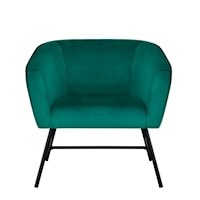 Contemporary Metal Base Modern Chair - Emerald