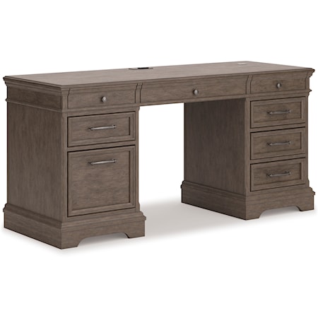 Liberty Furniture Allyson Park 417-HOJ-DSK Transitional Two-Toned Executive  Desk, Royal Furniture