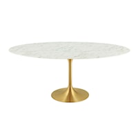 78" Oval Artificial Marble Dining Table