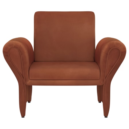 Liana Roll Arm Accent Armchair Rust Orange