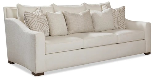 Transitional Sofa with Five Throw Pillows