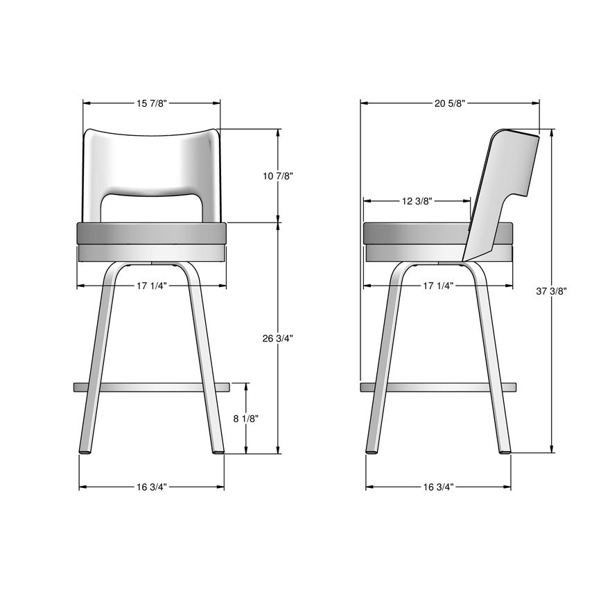 Upholstered Swivel Counter Stool