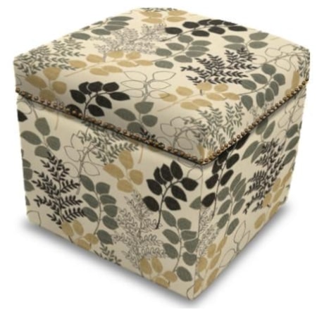 Storage Ottoman with Nailhead Trim