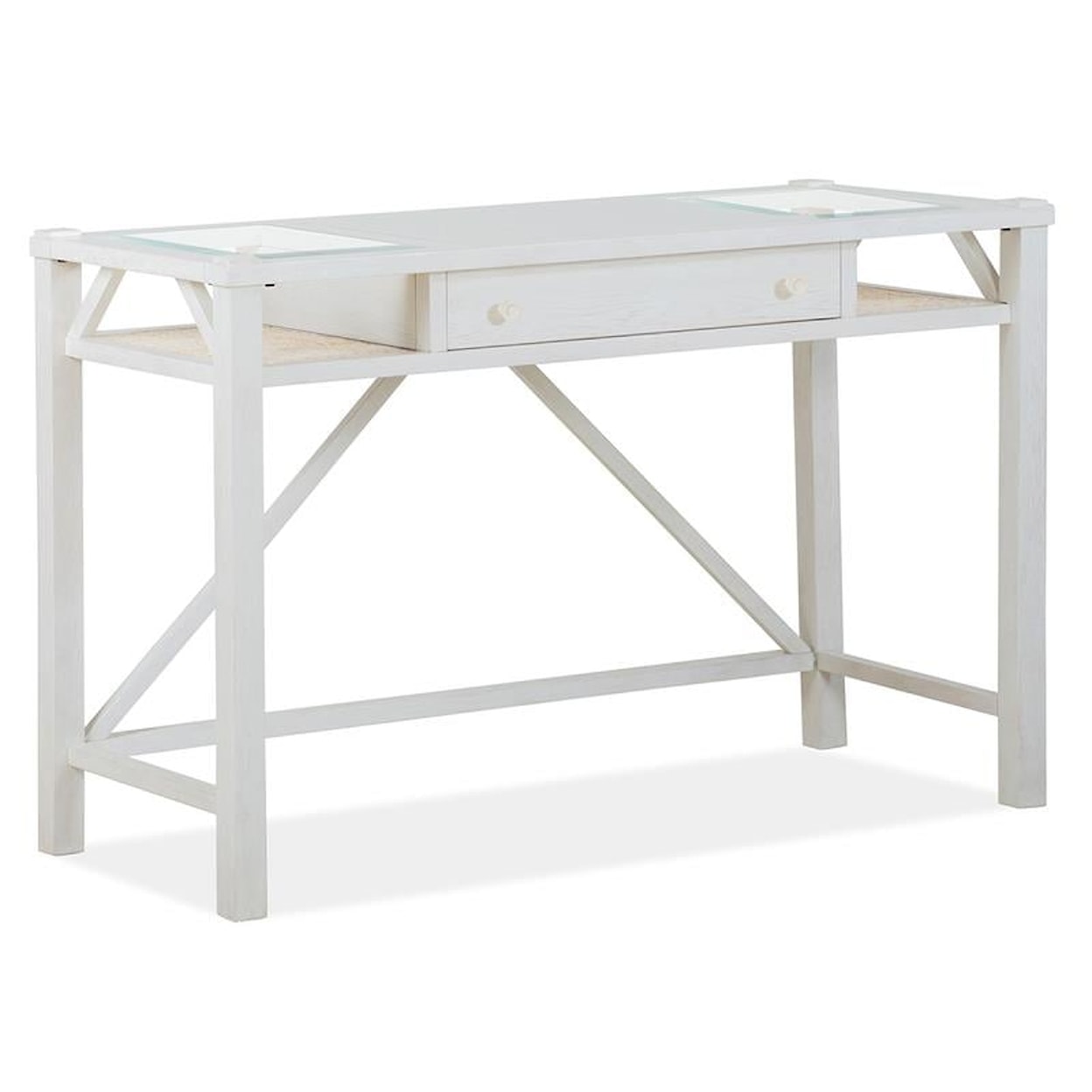 Magnussen Home Ellison Occasional Tables Glass-Top Writing Desk 