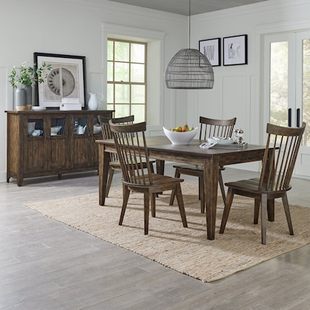 Rustic 5-Piece Rectangular Dining Set