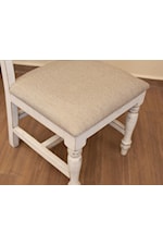 International Furniture Direct Stone Farmhouse Ladderback Side Chair with Upholstered Seat