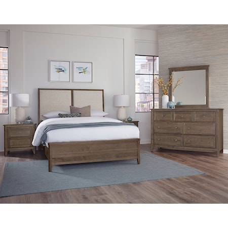 Queen Upholstered Panel Bed