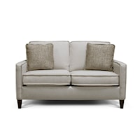 Contemporary Loveseat with Track Arms