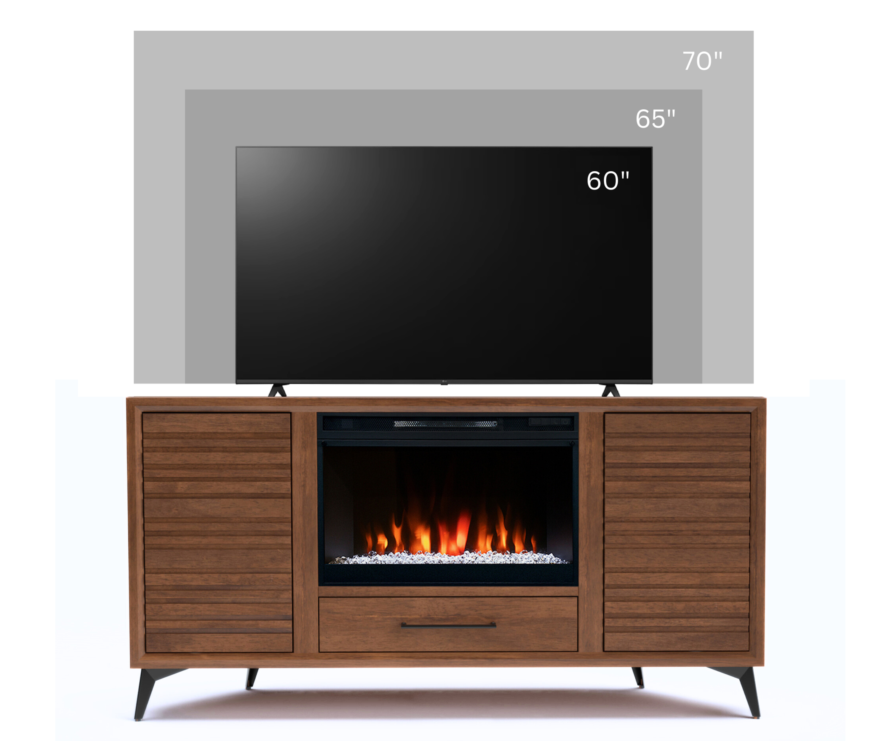 64" Corner Fireplace TV Stand