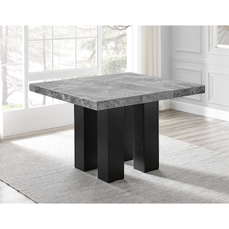 Square Gray Marble Counter Height Table