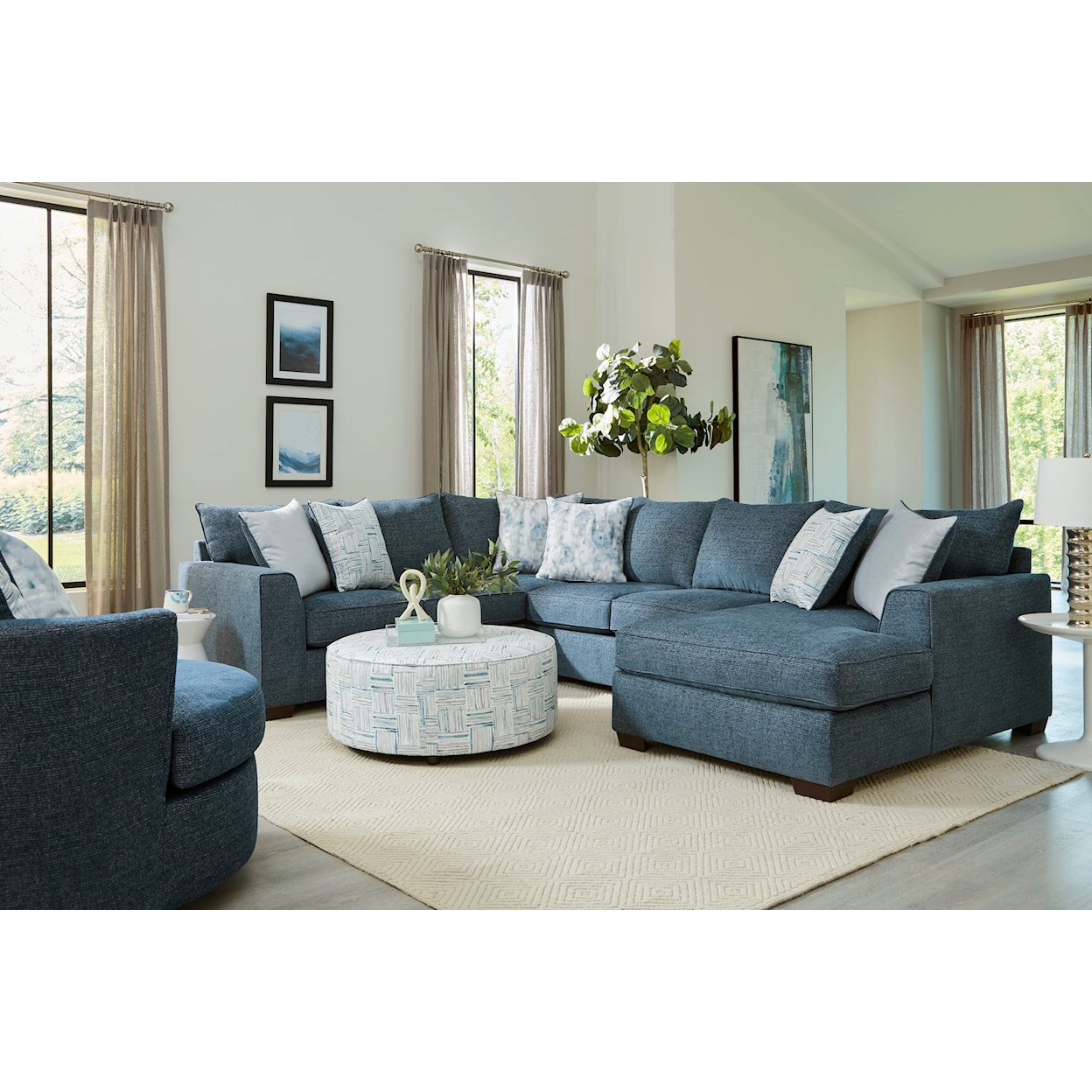 Behold Home BH1530 Rhodes Round Ottoman