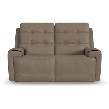 Casual Power Reclining Loveseat with Power Headrests and USB Charging