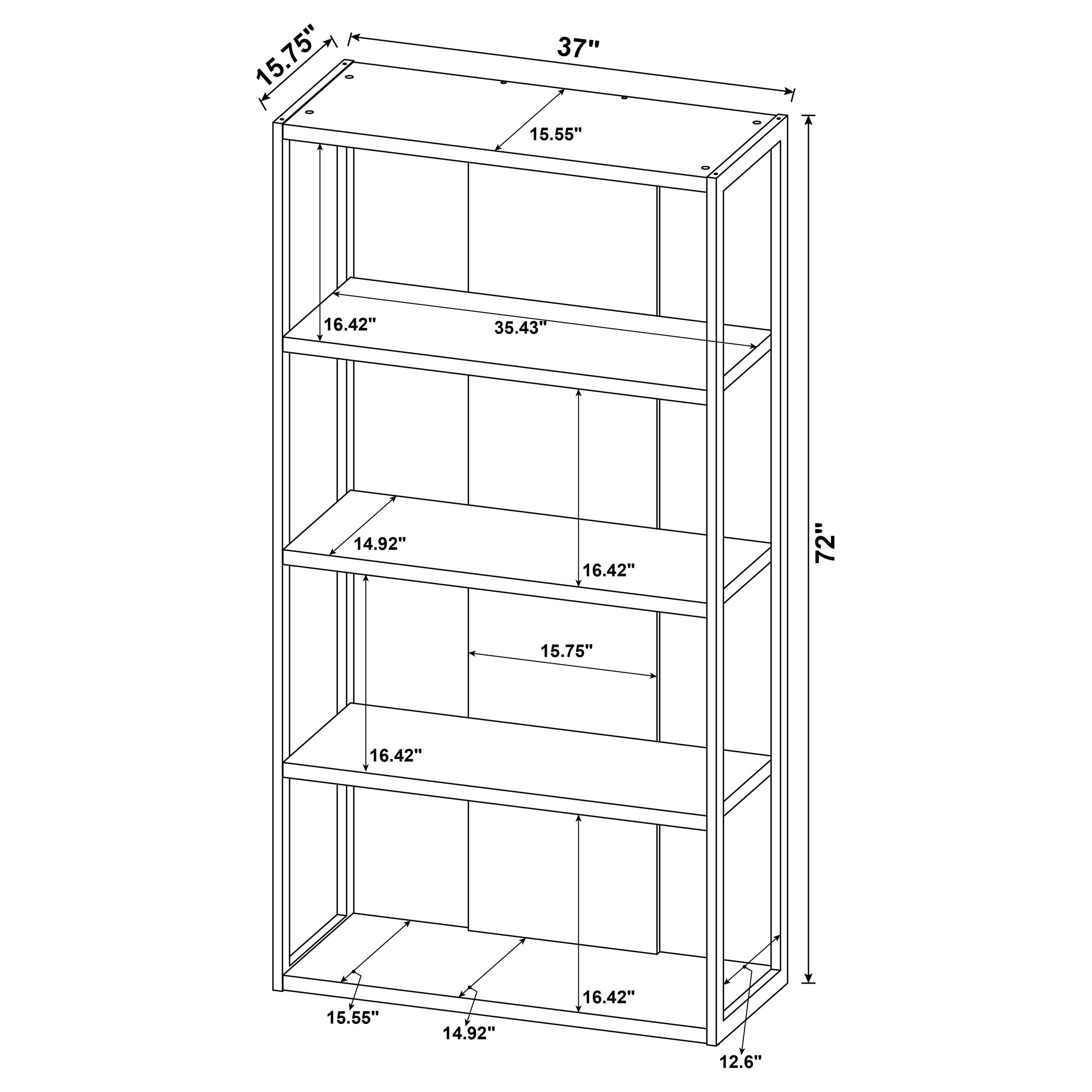 Coaster Loomis 72-inch 4-shelf Bookshelf