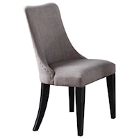 Contemporary Upholstered Barrel Back Side Chair with Nailhead Trim