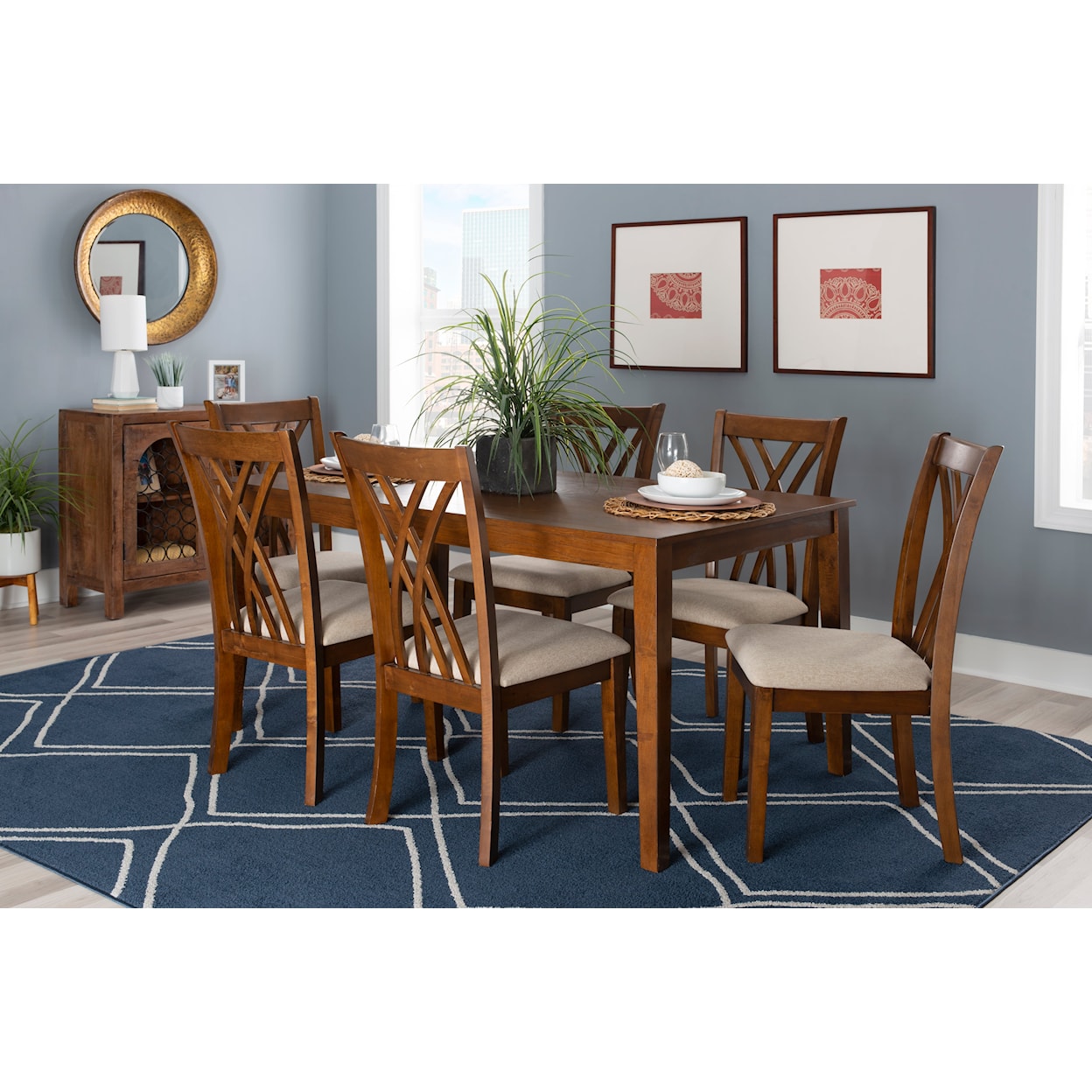 Powell Maggie Maggie 7Pc Dining Set Brown