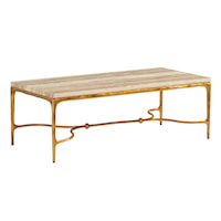 Menlo Park Rectangular Cocktail Table With Stone Top